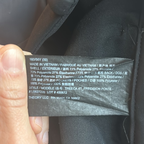 Theory, Treeca Precision Ponte Pant, size 00 - Picture 4 of 4